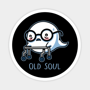 Old Soul Funny Cute Literal Old Age Boo Ghost Magnet